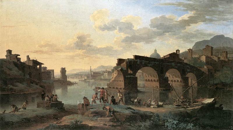 HEUSCH, Jacob de River View with the Ponte Rotto sg china oil painting image